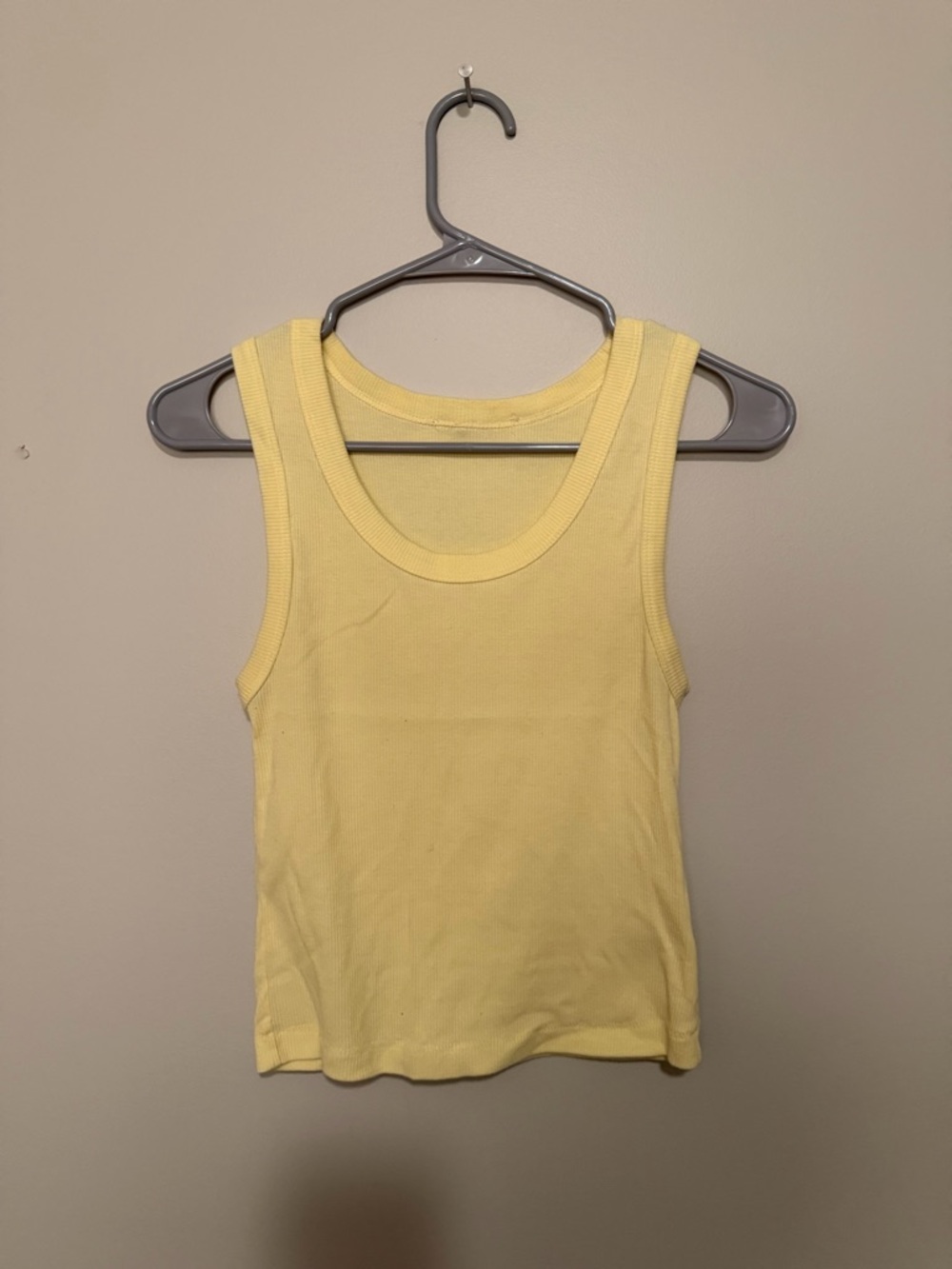 Yellow Ribbed Tank Top - Women's Casual Shell